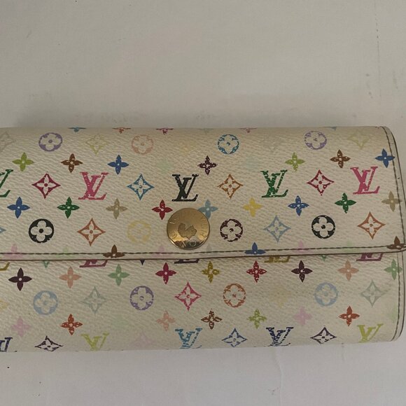 LOUIS VUITTON Multicolor Portefeuille Sarah Long Wallet Monogram Multicolor Auth - Picture 4 of 14